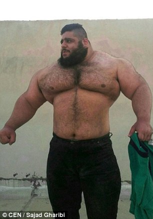 Sajad Gharibi, 24, dubbed as Iranian Hulk