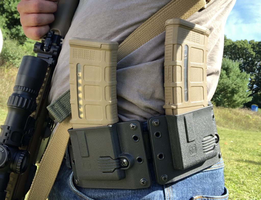 two rifle magazines in  raven concealment copia carriers. You don't need an equipment heavy set up to train or be ready.