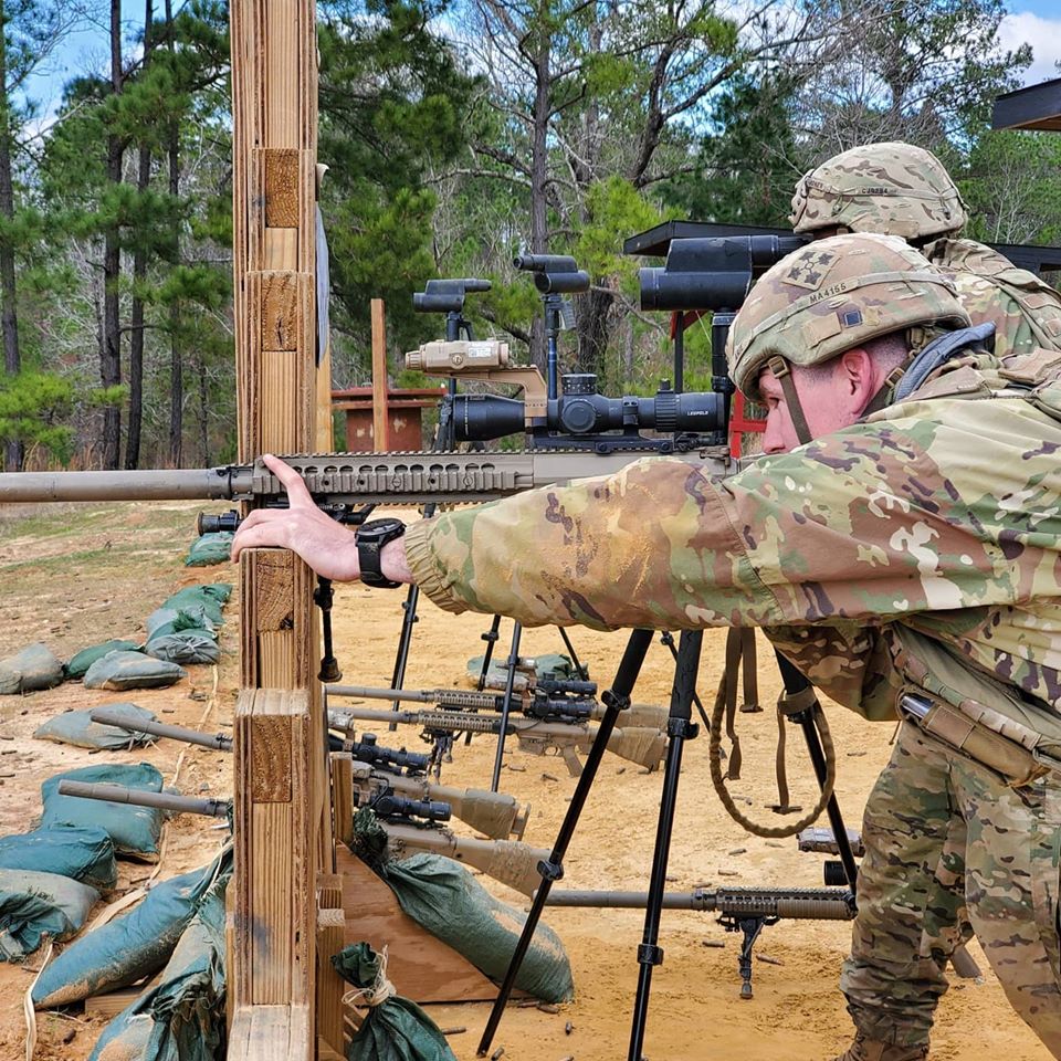 US Army Sniper takes aim with an Leupold equipped M110