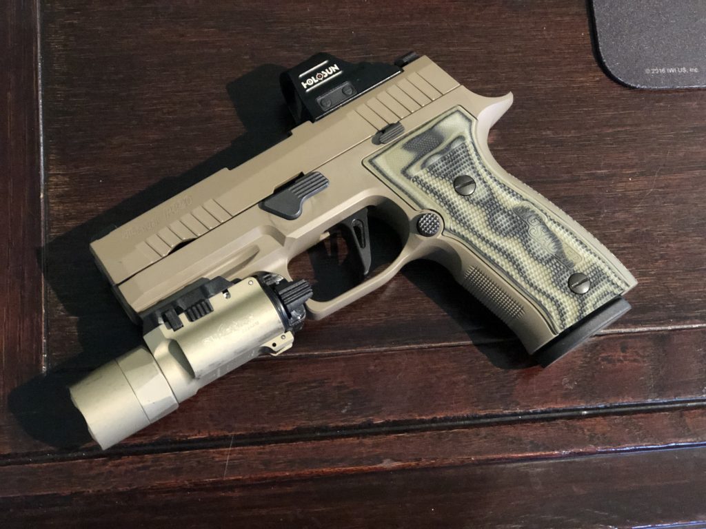 p320 axg scorpion with holosun 507c and x300u-a surefire light