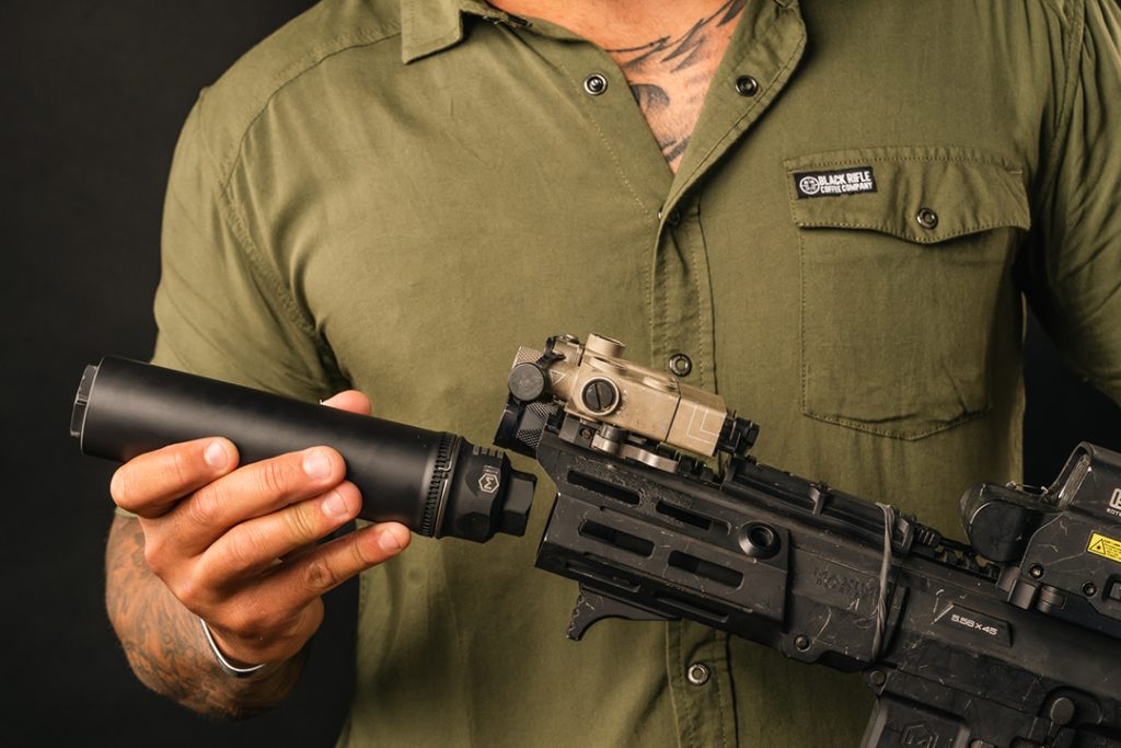 DSX D Duty Suppressor being equipped