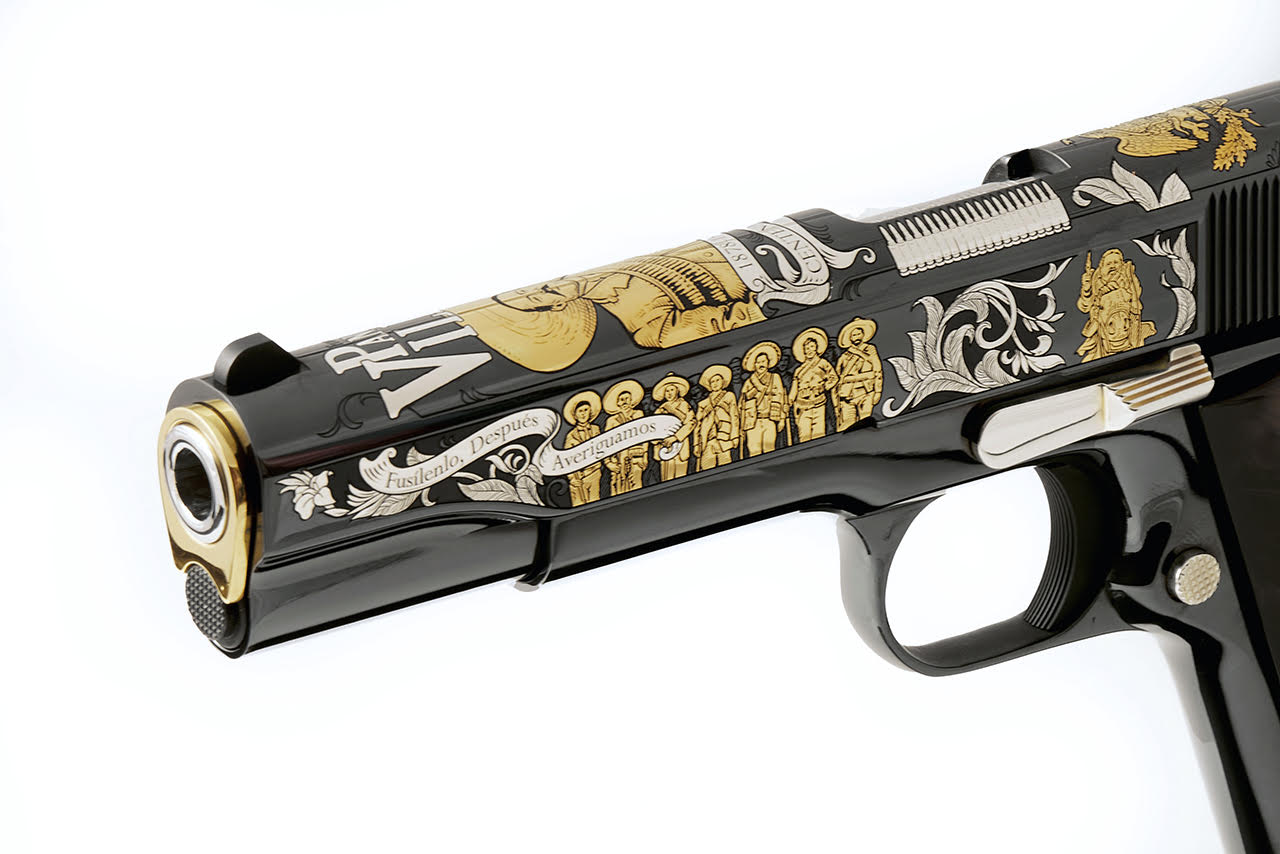 pancho villa 1911 by sk customs scrolling and engraving