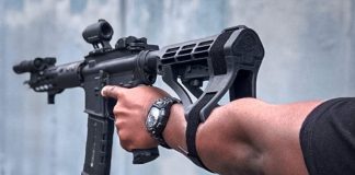 Pistol brace on an AR-15