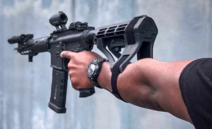 Pistol brace on an AR-15