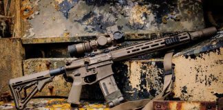 L403A1 Knight's Armament KS-1 Carbine with Vortex 1-10x and Aimpoint P-2 in Reptilia AUS Mount FDE