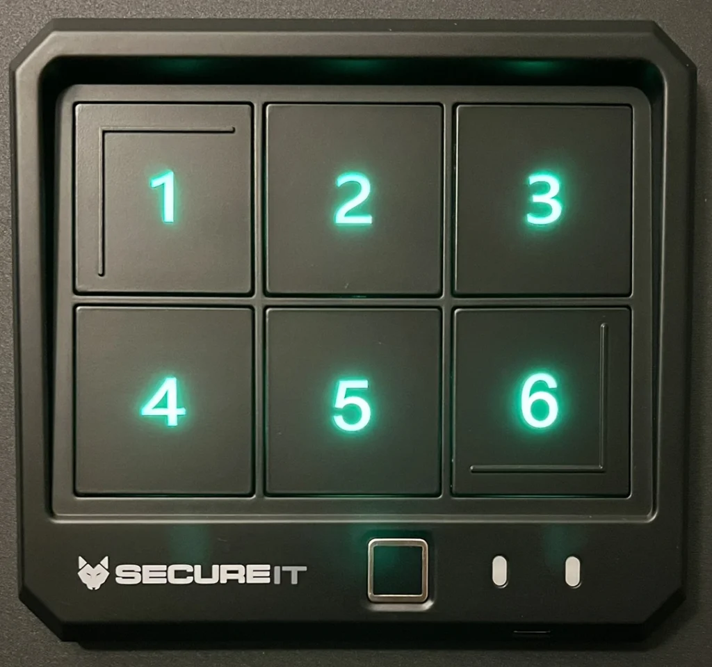 The keypad has oversized, backlit number pads.