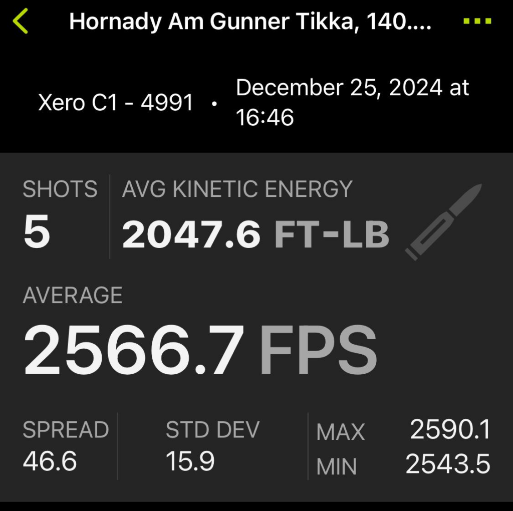 Tikka T3X Lite Hunting rifle ballistics 