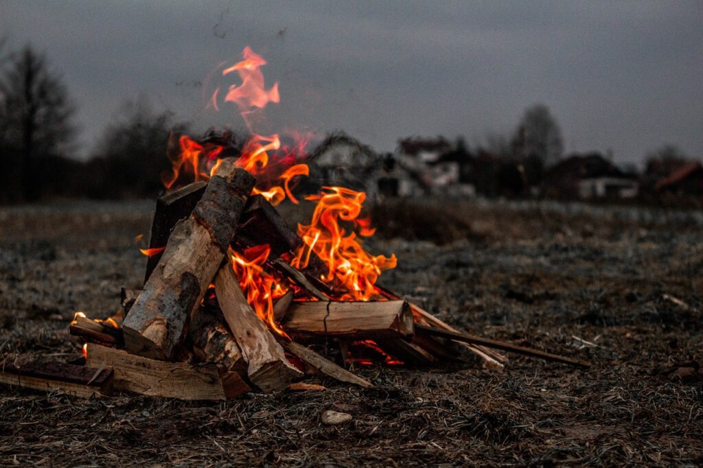 backyard camping - fire making