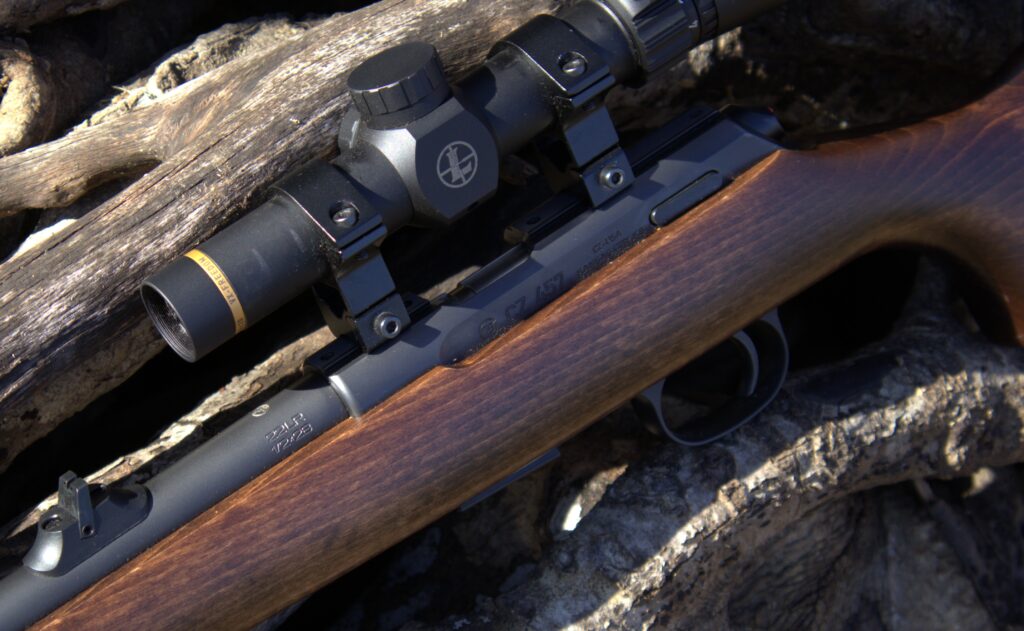 left side of the cz 457 scout rifle