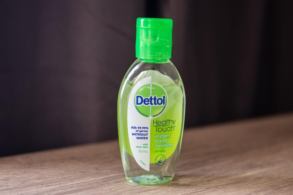 Avoid food poisoning - hand sanitizer