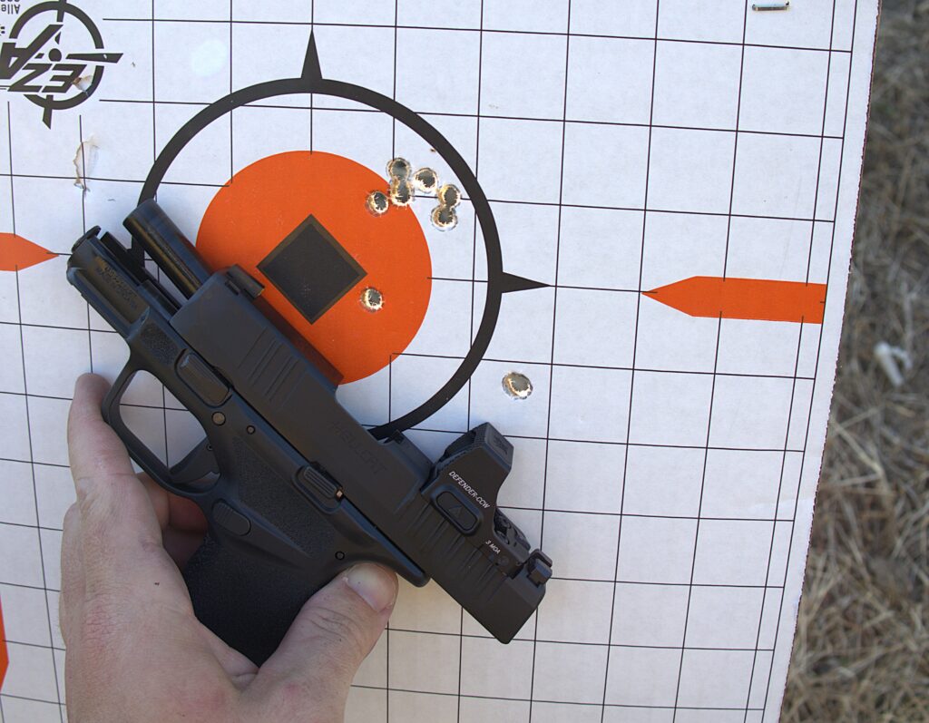 springfield hellcat osp accuracy test with a paper target