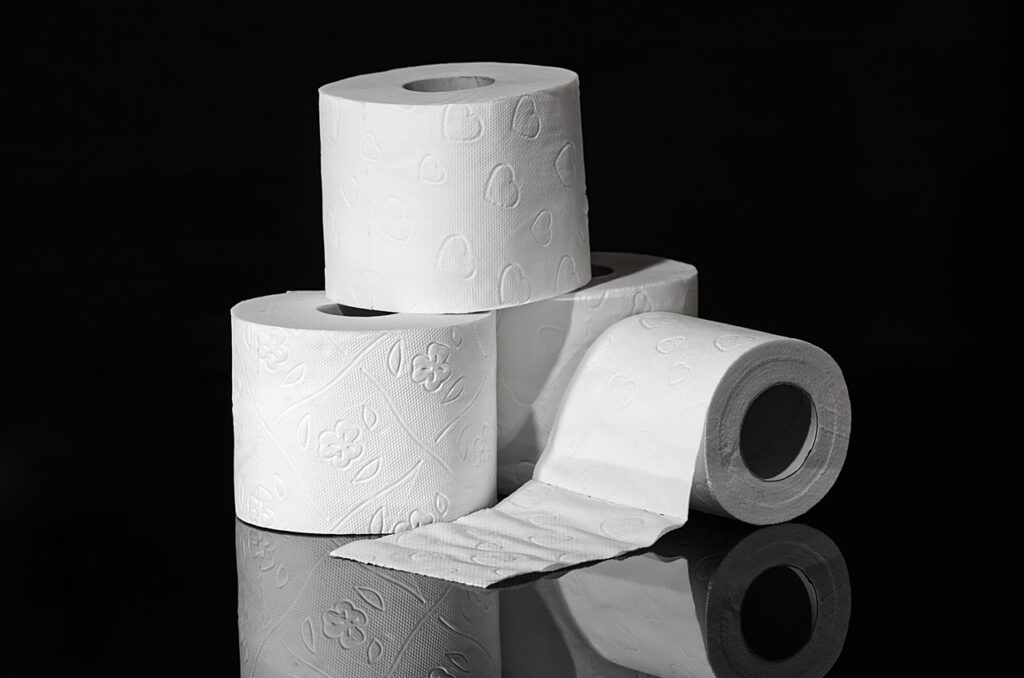 charity buckets - toilet paper